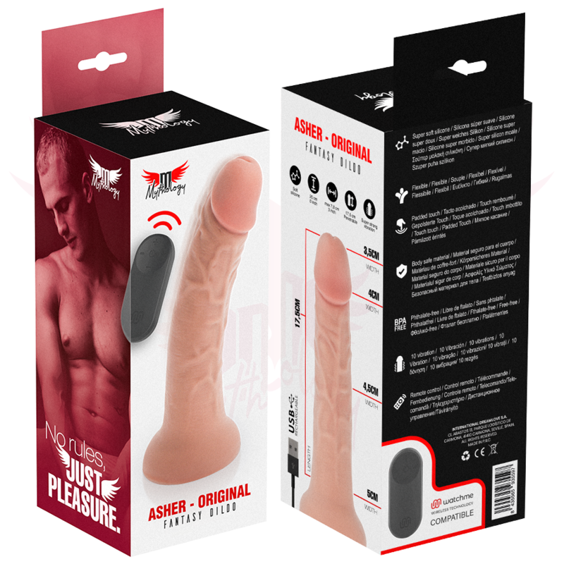 MYTHOLOGY - ASHER ORIGINAL DILDO M - VIBRATEUR COMPATIBLE AVEC LA TECHNOLOGIE SANS FIL WATCHME