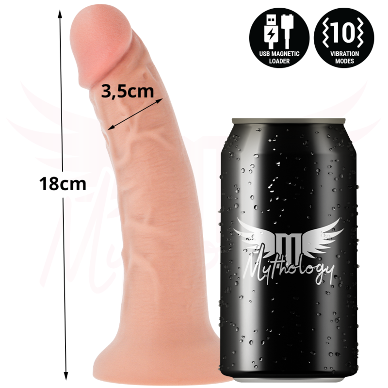 MYTHOLOGY - ASHER ORIGINAL DILDO S - VIBRATEUR COMPATIBLE AVEC LA TECHNOLOGIE SANS FIL WATCHME